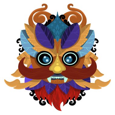 Zulu veya Aztek maskesi vektör simgeleri. Meksikalı Kızılderili savaşçı mas