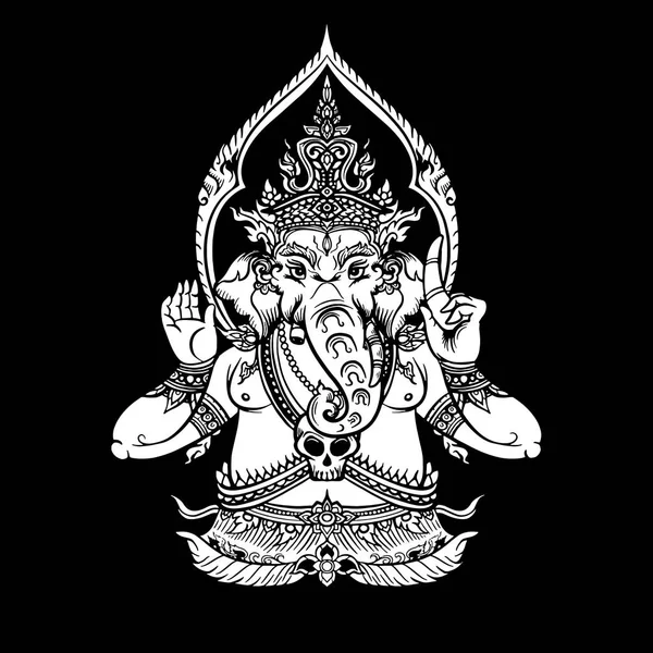 Illustratie van de heer Ganpati of Ganesha. Ganesh Chaturthi v — Stockvector