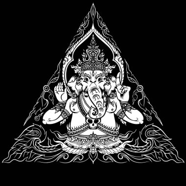 Lord Ganpati veya Ganesha'nın illüstrasyonu. Ganesh Chaturthi festiv