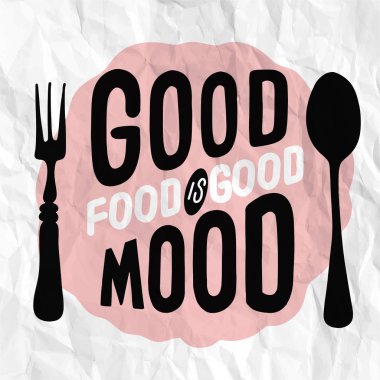 Gıda ile ilgili tipografik alıntı. Gıda eski logo tasarımı. Vintage ki