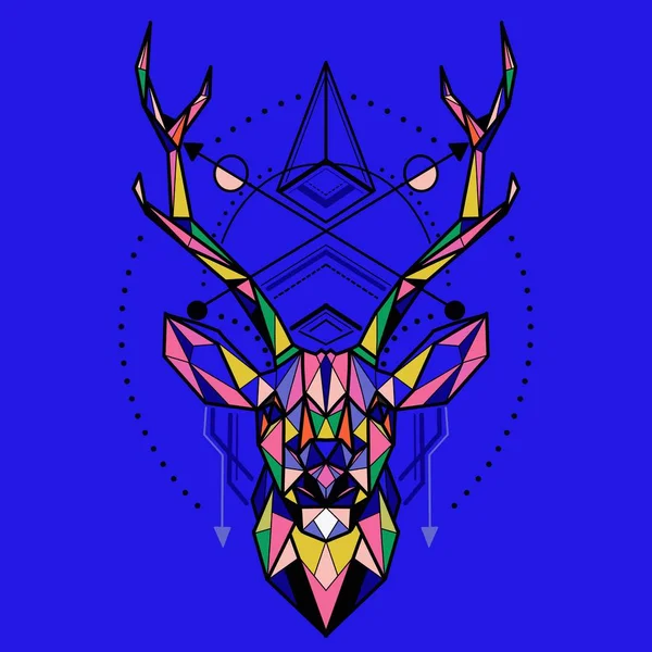 Deer low poly ,Vector. Abstract polygonal the head of a deer. Ge — Stock Vector