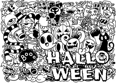 vektör el çizilmiş Doodle karikatür seti nesneleri ve sembolleri t