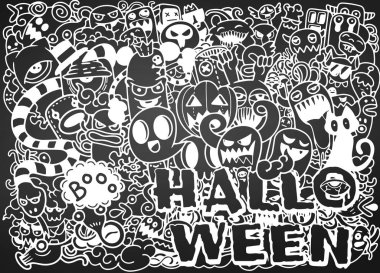 vektör el çizilmiş Doodle karikatür seti nesneleri ve sembolleri t