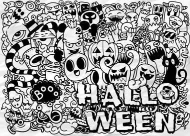 vektör el çizilmiş Doodle karikatür seti nesneleri ve sembolleri t