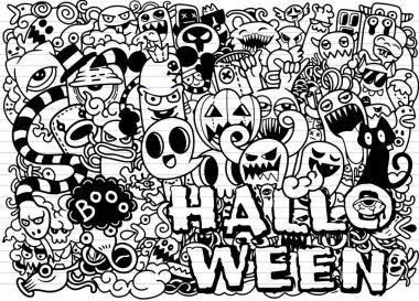 vektör el çizilmiş Doodle karikatür seti nesneleri ve sembolleri t