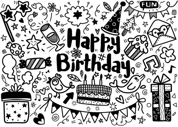 Happy Birthday to you. Hand drawn typography headline for greeti — Stock Vector