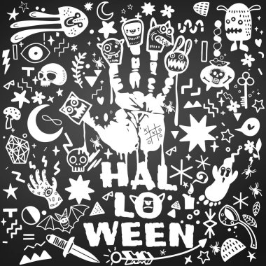 vektör el çizilmiş Doodle karikatür seti nesneleri ve sembolleri t