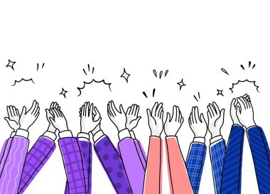 Alkışel çizmek, İnsan elleri alkışlayarak alkışlıyor. doodle tarzı ,v