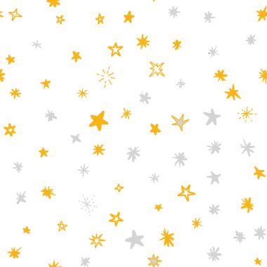 Doodle Star ile dikişsiz desen. baskı için vektör arka planı