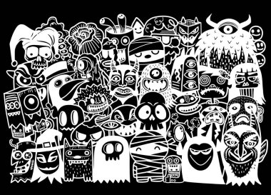 vektör el çizilmiş Doodle karikatür seti nesneleri ve sembolleri t