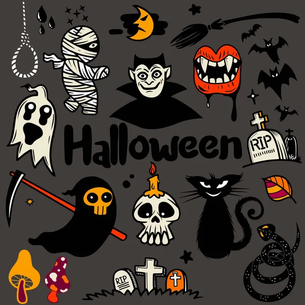 Gelukkige Halloween design elementen. Halloween design elementen, logo — Stockvector