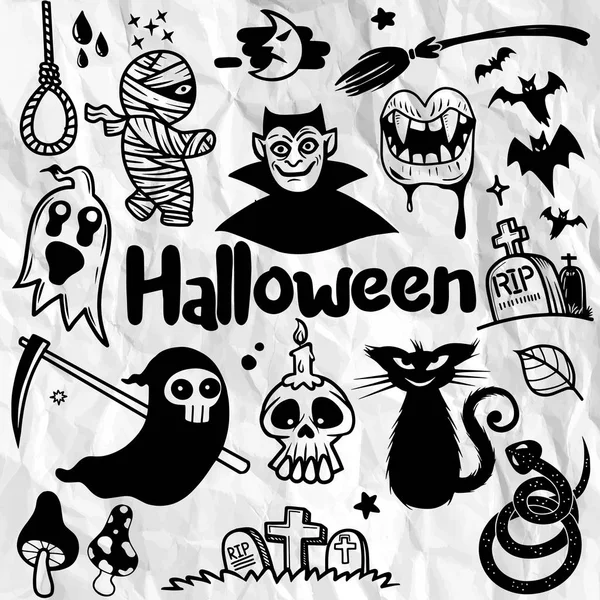 Elementos de design Halloween feliz. Elementos de design Halloween, logotipo —  Vetores de Stock