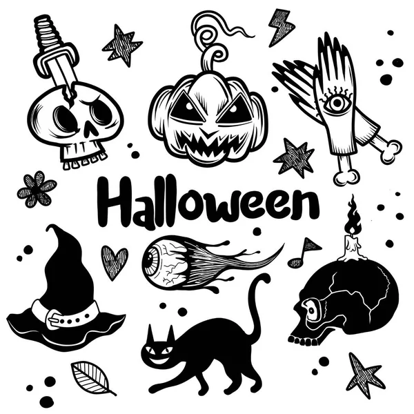 Elementos de design Halloween feliz. Elementos de design Halloween, logotipo — Vetor de Stock