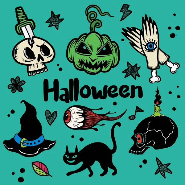 Gelukkige Halloween design elementen. Halloween design elementen, logo — Stockvector