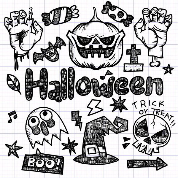 Elementos de design Halloween feliz. Elementos de design Halloween, logotipo — Vetor de Stock