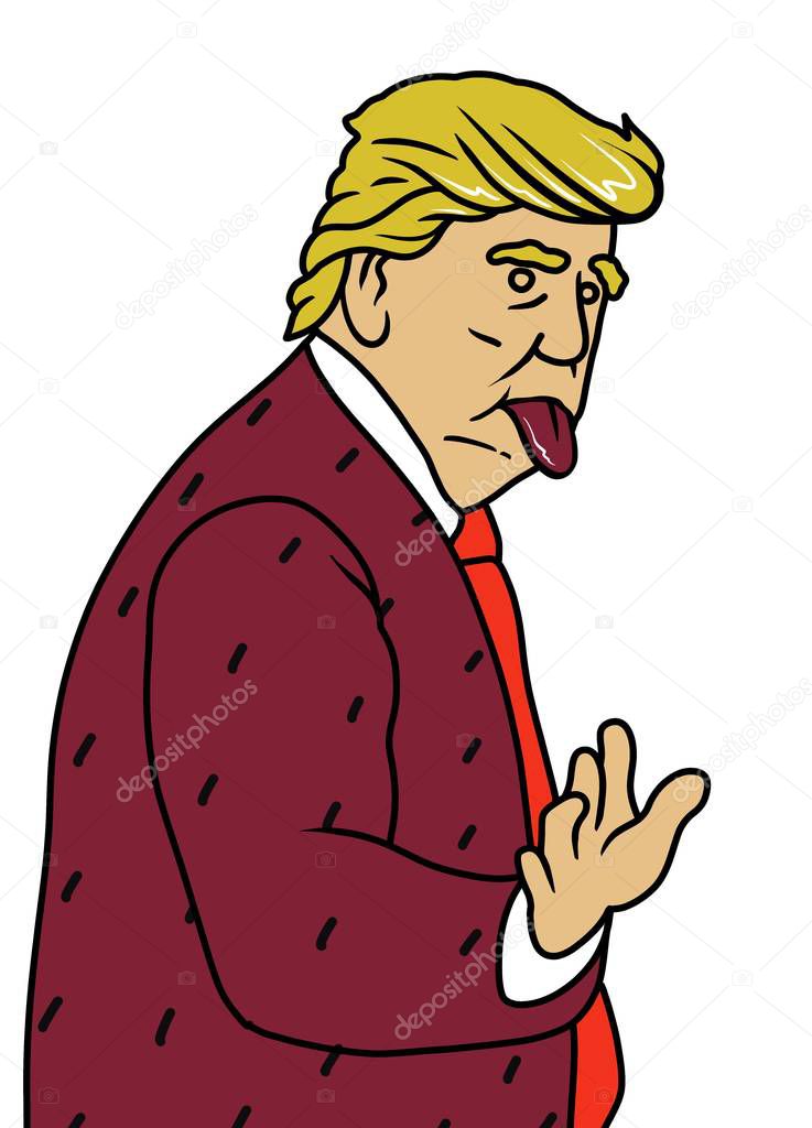 Aug 12, 2019: A vector illustration of a  a portrait of Presiden