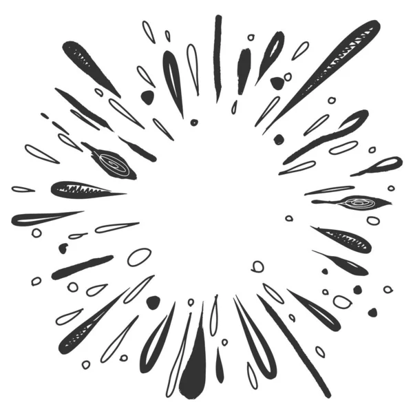 Explosion Eau Étoile Rafale Doodle Explosion Sunburst Conception Dessinée Main — Image vectorielle