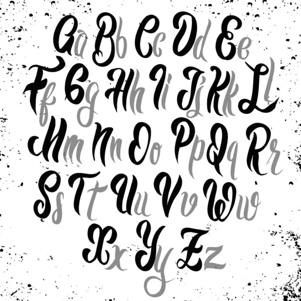 Γραμματοσειρά Πινέλου Εικονογράφηση Αλφαβήτου Χειροποίητη Απεικόνιση Του Doodle Εικονογράφος Γραμμή — Διανυσματικό Αρχείο