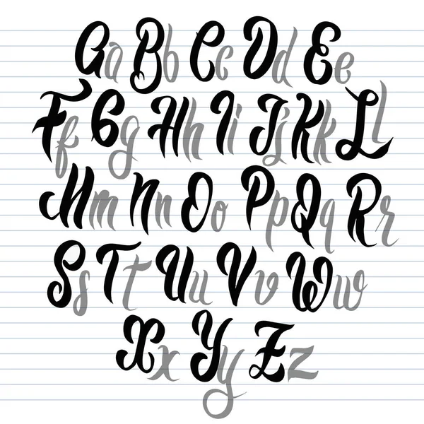 Borstel Letters Lettertype Illustratie Alfabet Handgetekende Illustratie Van Doodle Illustrator — Stockvector
