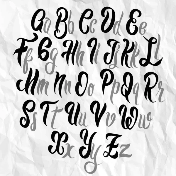 Caratteri Lettering Pennello Alfabeto Dell Illustrazione Illustrazione Disegnata Mano Doodle — Vettoriale Stock