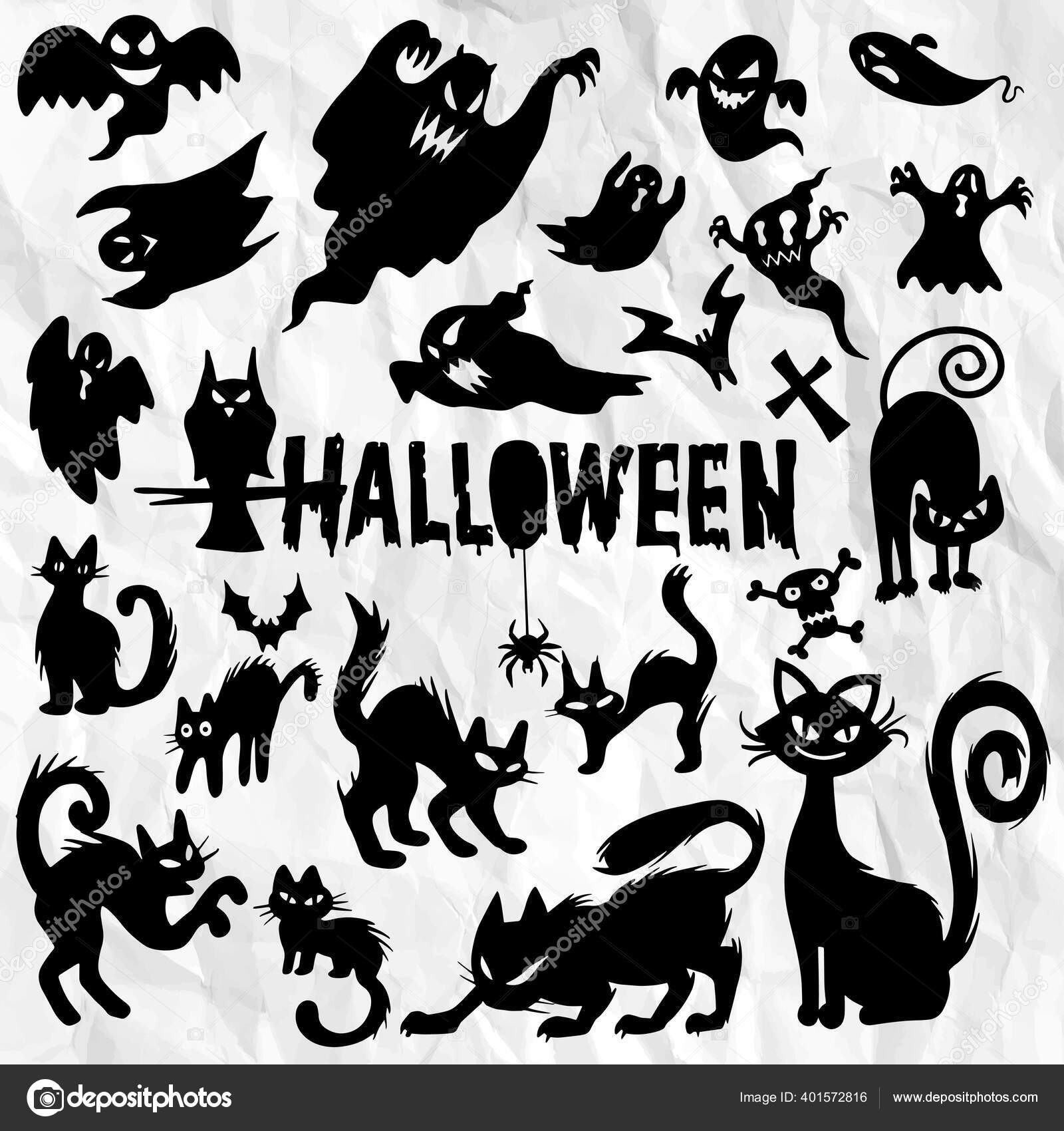 Fantome Effrayant Halloween Silhouettes Chat Noir Modele Illustrations Conception Vectorielle Image Vectorielle Par 9george C Illustration Fantome Effrayant Halloween Silhouettes Chat Noir Modele Illustrations Conception Vectorielle Image Vectorielle Par 9george C Illustration