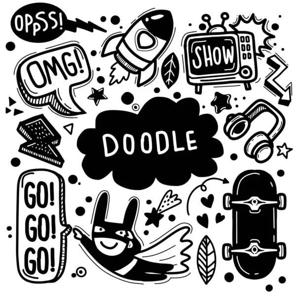 스티커 아이콘 Hand Drawn Vector Illustration Doodle Illustrator Line Tools — 스톡 벡터