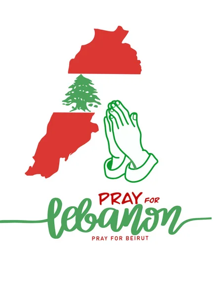 Priez Pour Liban Priez Pour Beyrouth Beyrouth Illustration Vectorielle — Image vectorielle