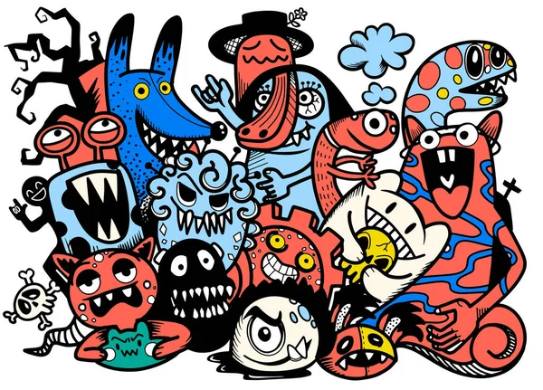 Güzel el çizimi Cadılar Bayramı karalamaları, vektör çizimi