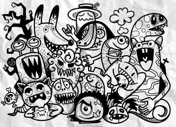 Güzel el çizimi Cadılar Bayramı karalamaları, vektör çizimi