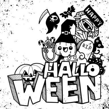 Doodle 'ın El Çizimi Vektör İllüstrasyonu, Çizim çizimi araçları, Düz Tasarım