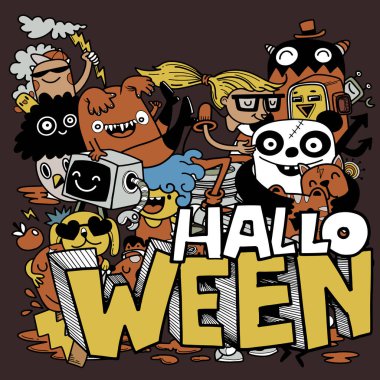 Doodle 'ın El Çizimi Vektör İllüstrasyonu, Çizim çizimi araçları, Düz Tasarım