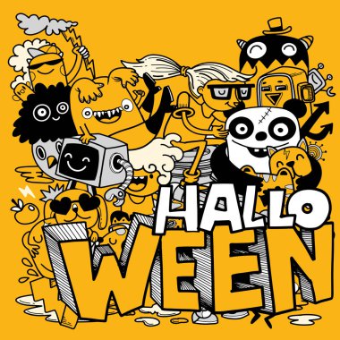 Doodle 'ın El Çizimi Vektör İllüstrasyonu, Çizim çizimi araçları, Düz Tasarım