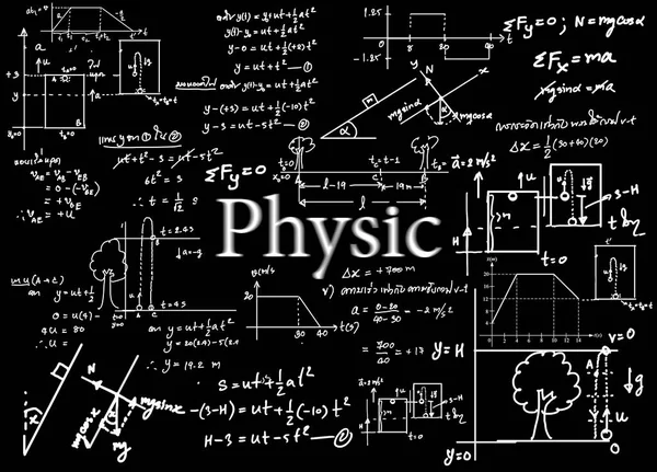 Formler För Fysik Ritade För Hand Bakgrunden — Stock vektor