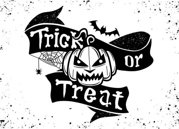 İzole edilmiş alıntı ve tasarım öğeleri. Vektör tatil illüstrasyonu. El çizimi karalama mektupları, kafatası ve balkabağı