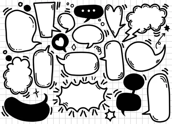 Hand Drawn Set Different Speech Bubbles Stickers Speech Bubbles Vector — Stock Vector