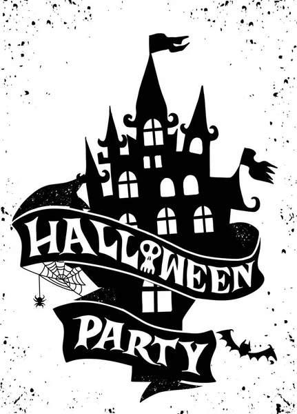 Happy Halloween Party Text Banner Tattoo Style — Stock Photo, Image