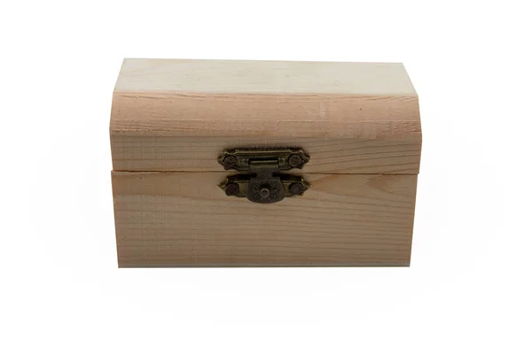 Ржавая Деревянная Коробка Мелких Предметов Изолированных Белом Фоне Деревянный Ящик — стоковое фото