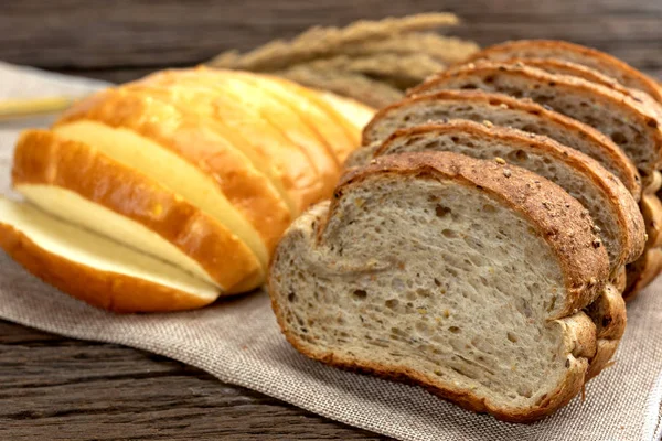 fresh bread and wheat and Yellow Potato Bread  on the wooden.