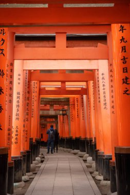 Fushimi Inari tapınağında Kırmızı Torii kapıları