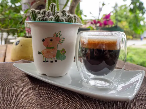 Cup of espresso on the table — Stock Photo, Image