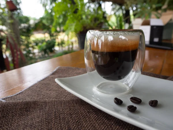 Cup of espresso on the table — Stock Photo, Image