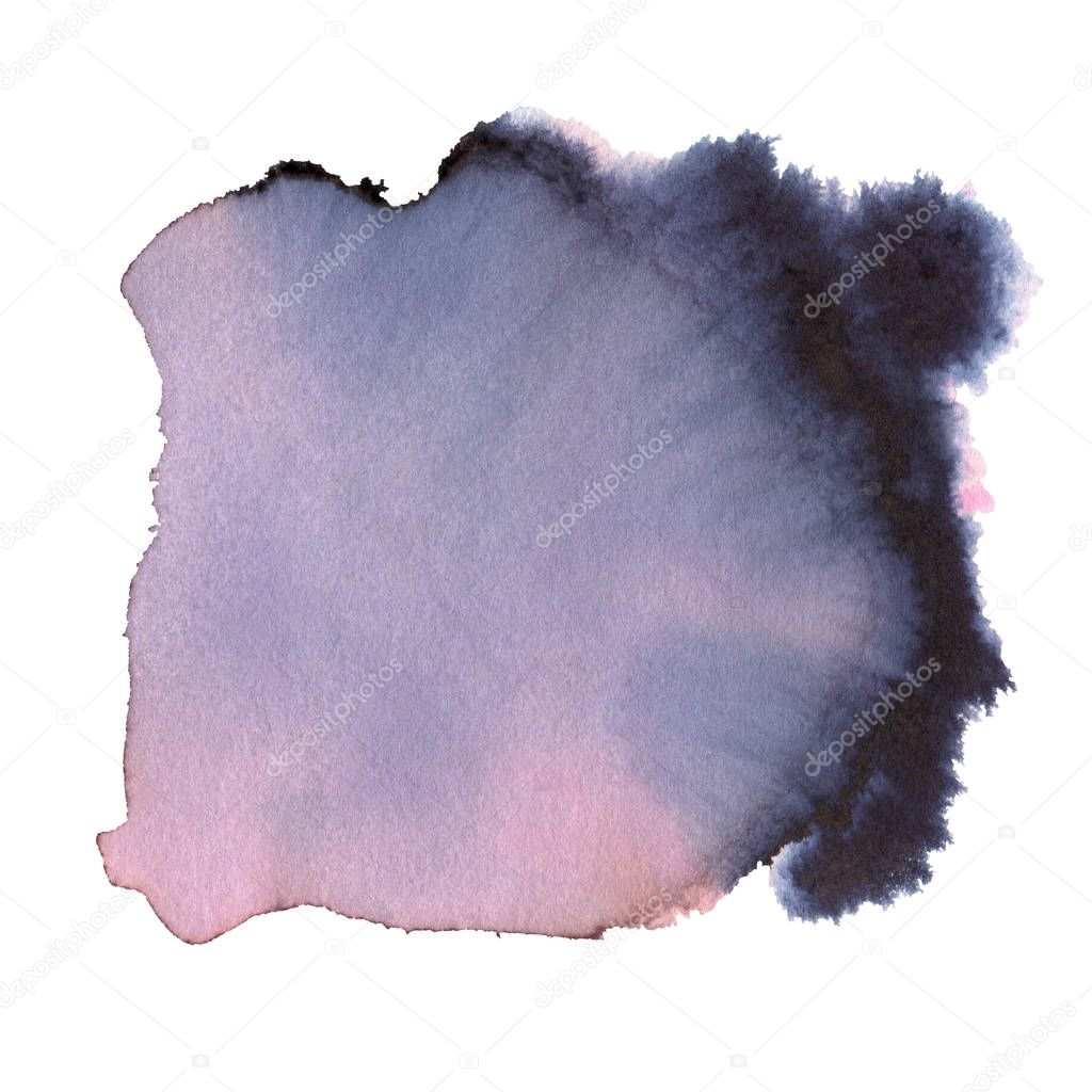  Grey and pink Watercolor spot, isolated on a white background.    Hand-drawn illustration. 