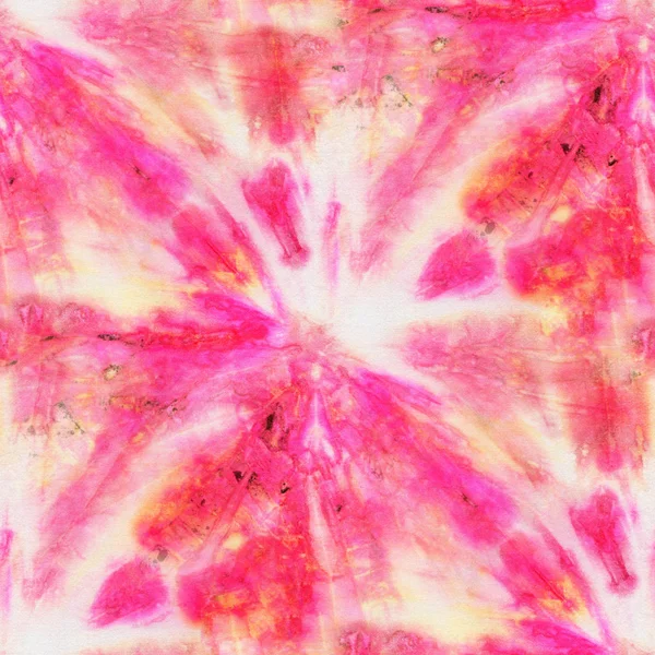 Modello Senza Cuciture Tie Dye Colore Rosa Giallo Seta Bianca — Foto Stock