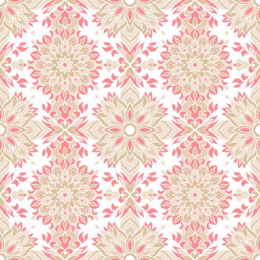 Eski usul arabesk ile kusursuz desen. Vektör illüstrasyonu.