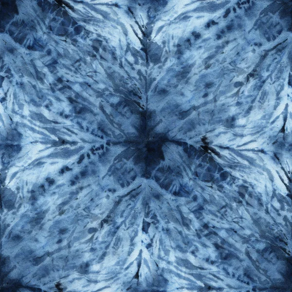 Sömlös Tie Dye Mönster Indigo Färg Vitt Siden Handmålning Tyger — Stockfoto