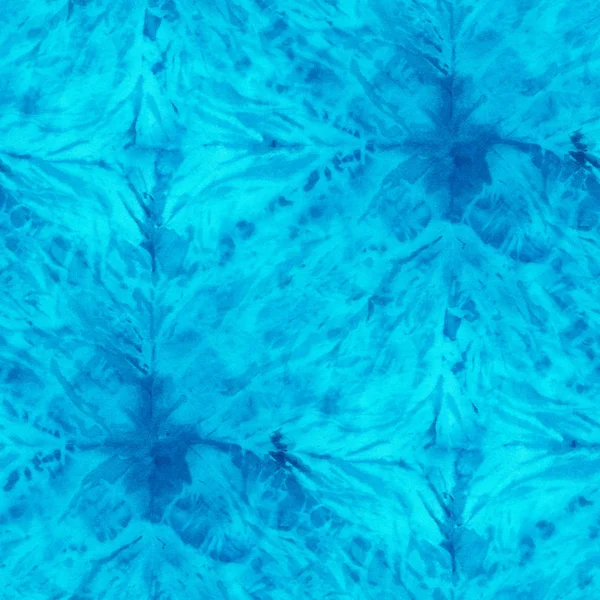 Seamless Tie Dye Pattern Turquoise Color White Silk Hand Painting — Stock Photo, Image