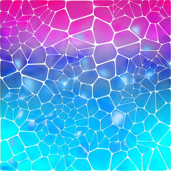 Blue and pink  abstract mosaic background. Vector illustration.