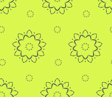 Dekoratif daireler ve mandala tarzında kusursuz desenler. Vektör illüstrasyonu.