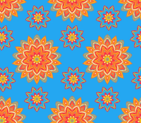 Patrón Sin Costuras Con Círculos Decorativos Estilo Mandala Ilustración Vectorial — Archivo Imágenes Vectoriales