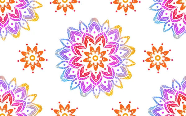 Patrón Sin Costuras Con Círculos Decorativos Estilo Mandala Ilustración Vectorial — Archivo Imágenes Vectoriales